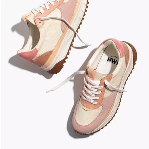 MADEWELL - KICKOFF TRAINER SNEAKERS IN WASHED NYLON AND LEATHER
